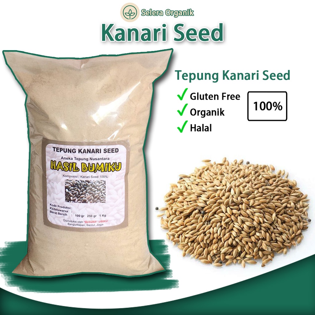 

Tepung Kanari Kenari Seed (1kg) Canary Seed Organik Gluten Free | Selera Organik Jogja