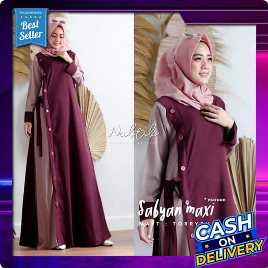 Gamis Remaja Terbaru 2022 Lebaran Daily Terbaik Syar'I L7R3 Polos Muslim Bahan Katun Premium Floral 