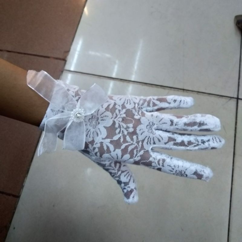 Sarung Tangan Pengantin Brokat Pendek #50 -Gloves Wedding