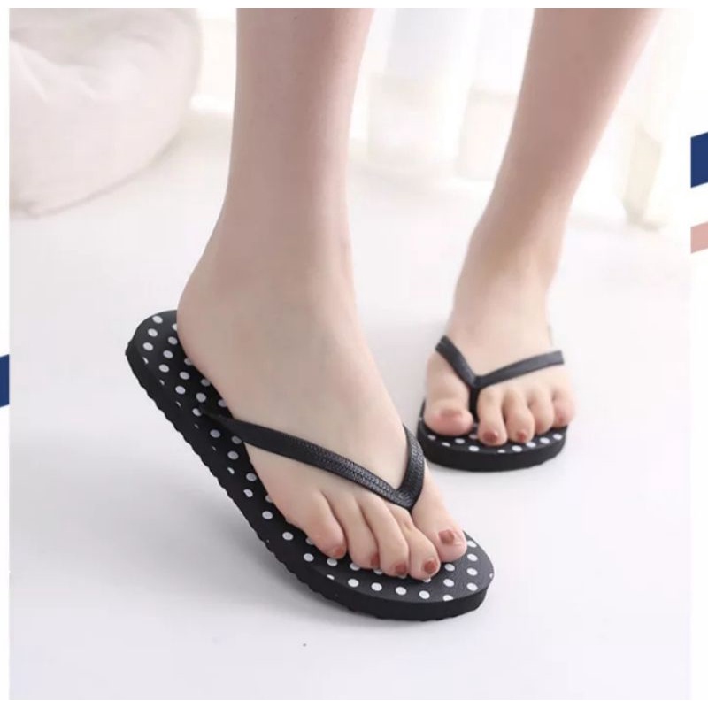 SANDAL JEPIT WANITA MOTIF (POLKADOT)