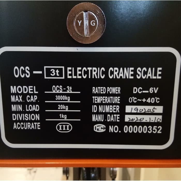 Timbangan Gantung Digital Crane Scale Timbangan Barang Berat YHG 3ton C