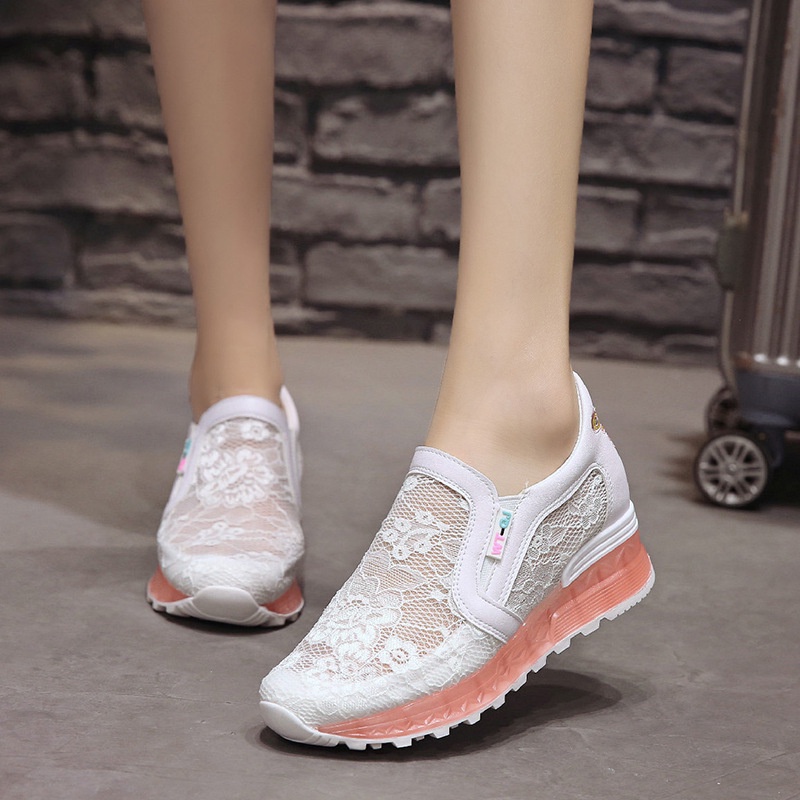 [ ORIGINAL IMPORT ] Sepatu Wedges Brokat Wanita Import Premium Quality A28