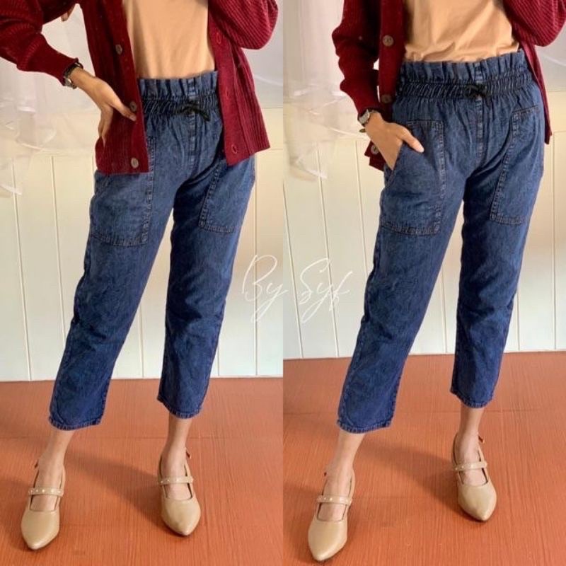 Celana Jeans Wanita KONVEKSIANA Joger Pant Baggy Jean terkini ALLSIZE FIT XL