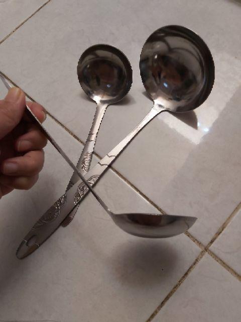 Centong Sendik Sayur Besar Stainless Tebal Ukir