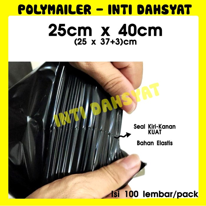 

Menyurat-Surat- Polymailer Hitam 25X40 Isi +/-100Lbr Plastik Kemasan Online Shop Murah -Surat-