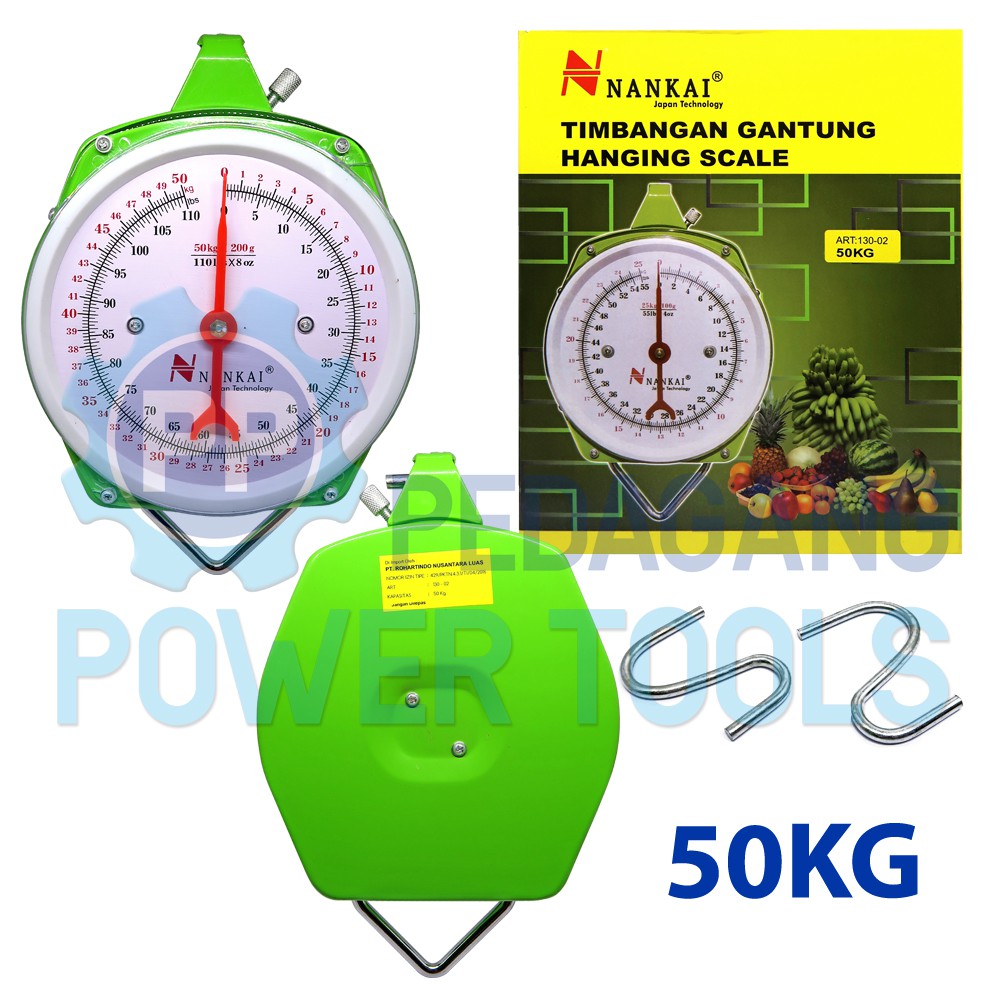 NANKAI TIMBANGAN GANTUNG 50 KG JARUM HANGING SCALE PENGUKUR BERAT 50KG