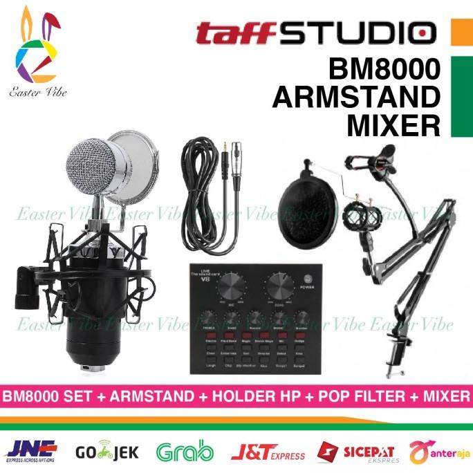 TAFFSTUDIO TAFFWARE BM8000 BM 8000 MIC CONDENSER PAKET RECORDING MIXER