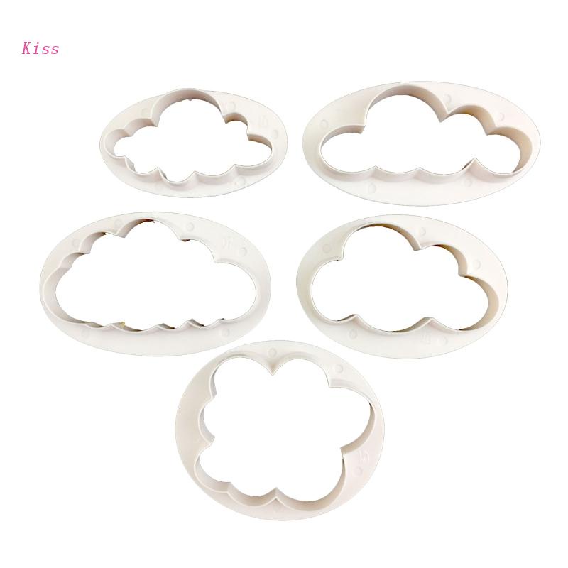 5 Pcs Cetakan Kue Bentuk Awan Bahan Plastik