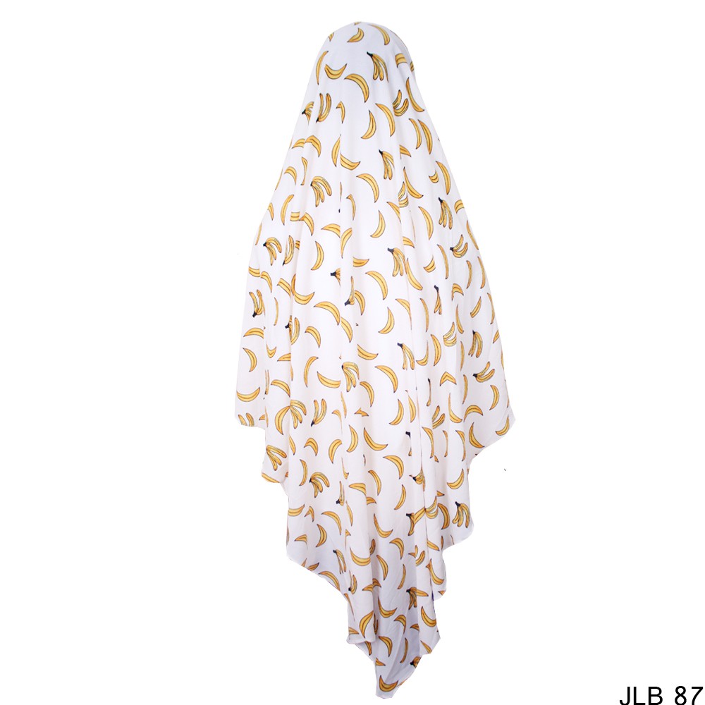 Kerudung Motif Banana Bubble Pop Putih - JLB 87