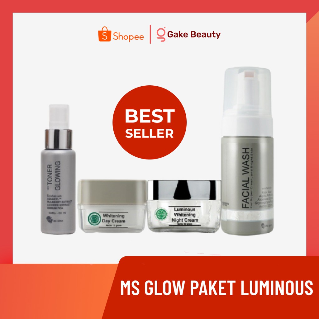 Ms Glow Paket Luminous - Paket Perawatan Wajah Wanita Mencerahkan Kulit Menghilangkan Bekas Jerawat-1