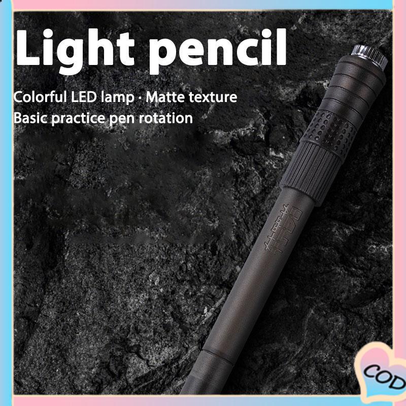 COD❤️Spinning pen pulpen pena putar plastik balance anti stress bolpoin rotating Dengan lampu led bercahaya-A.one