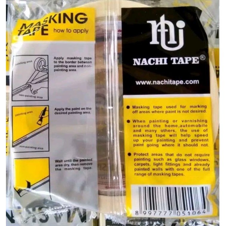 

Nachi Masking Tape 24MM Lakban Kertas Selotip Isolasi Plakban | Solasi Kertas
