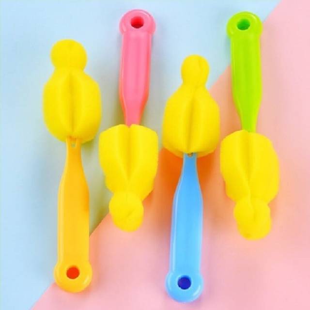 Sikat dot busa sikat empeng sikat botol susu bayi gagang panjang