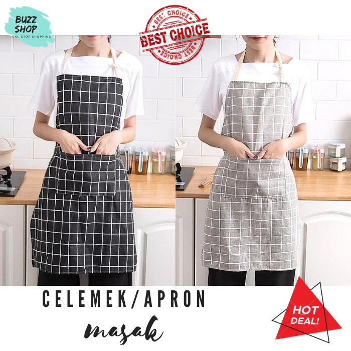 Celemek Masak / Apron Masak Dapur Kotak KT-026