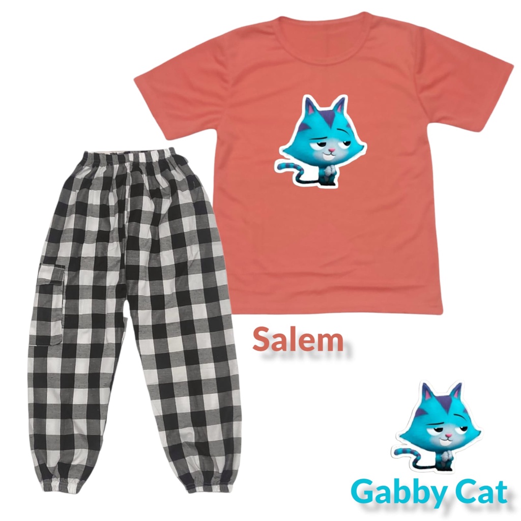 Cherrylpick Setelan anak perempuan usia 1-10 tahun / setcel anak perempuan / setcel anak murah / setelan anak murah-Salem(Gabbycat)