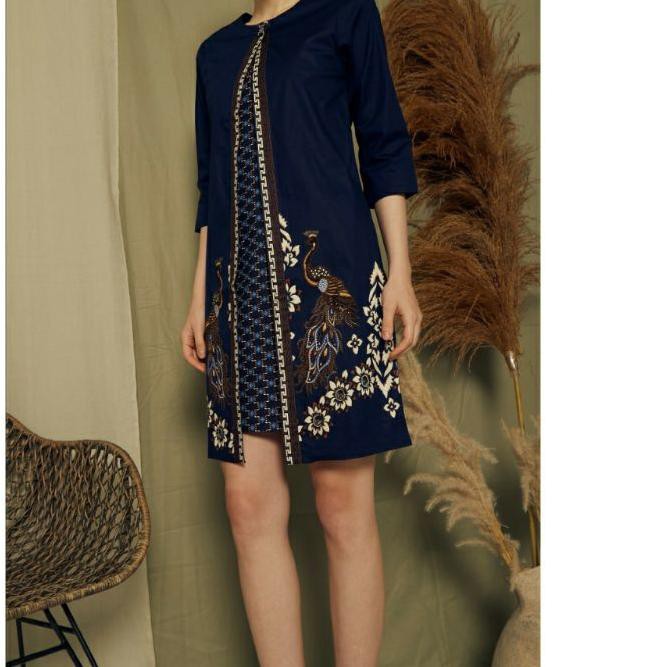 DISKON_> DRESS BATIK 252 JM# EDISI IMLEK MOTIF BURUNG BAHAN KATUN STRETCH PROMO