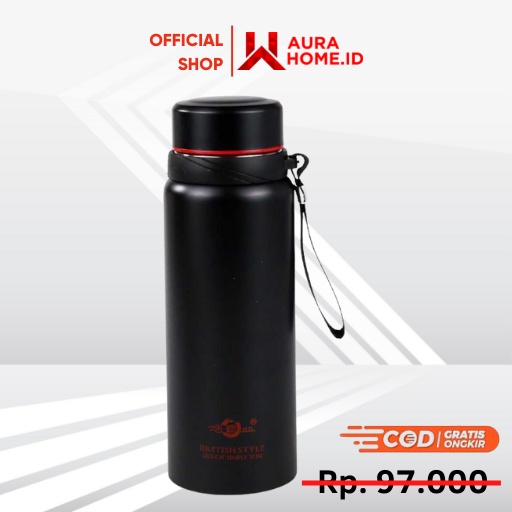 Botol Minum Thermos Stainless Steel 800 ml tahan 24 Jam / Botol Thermos Anak Sekolah Pencet Stainles