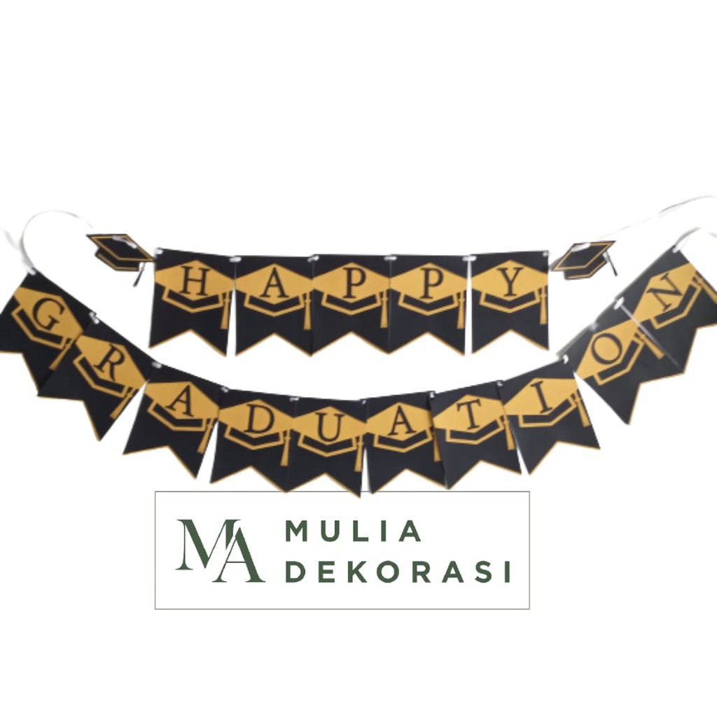 Banner Graduation Balon Foil Graduation Wisuda Aksesoris Dekorasi