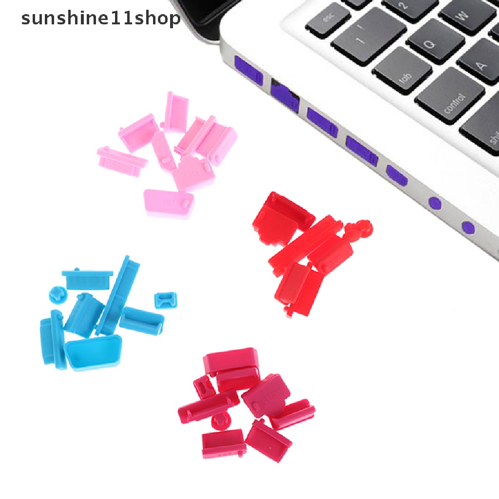 Sho 13Pcs / set Plug Silikon Anti Debu Untuk USB Laptop