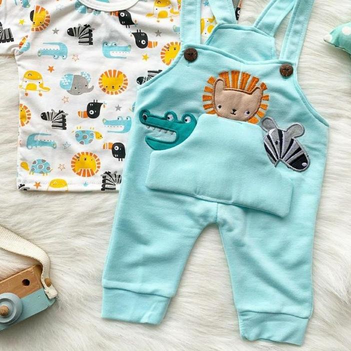 ♂ Baju setelan kaos overall gambar lucu fashion anak cowok bayi laki baby boy murah -zoo ✸