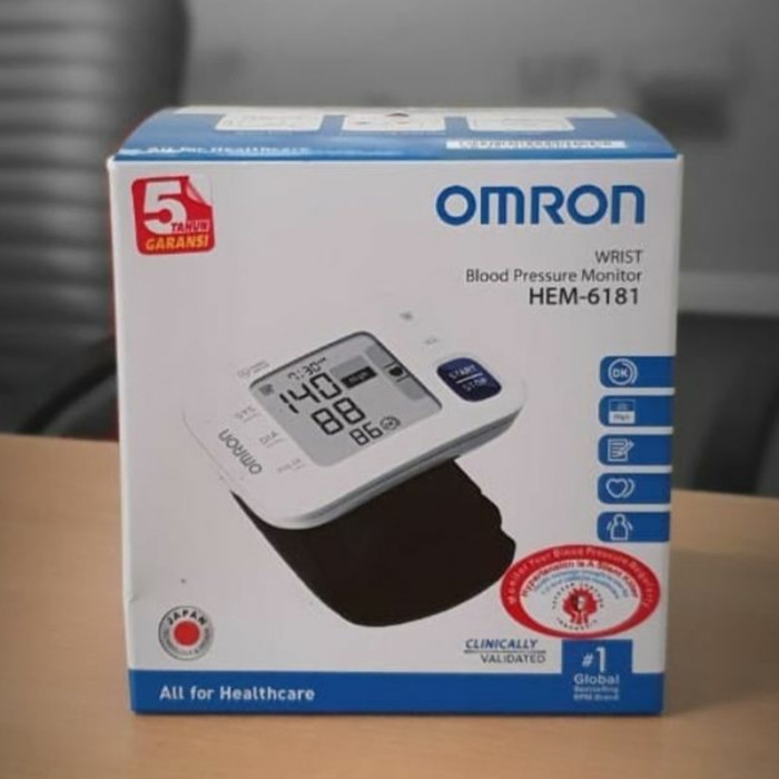 New Tensimeter Omron Pergelangan Blood Wrist Pressure HEM 6181