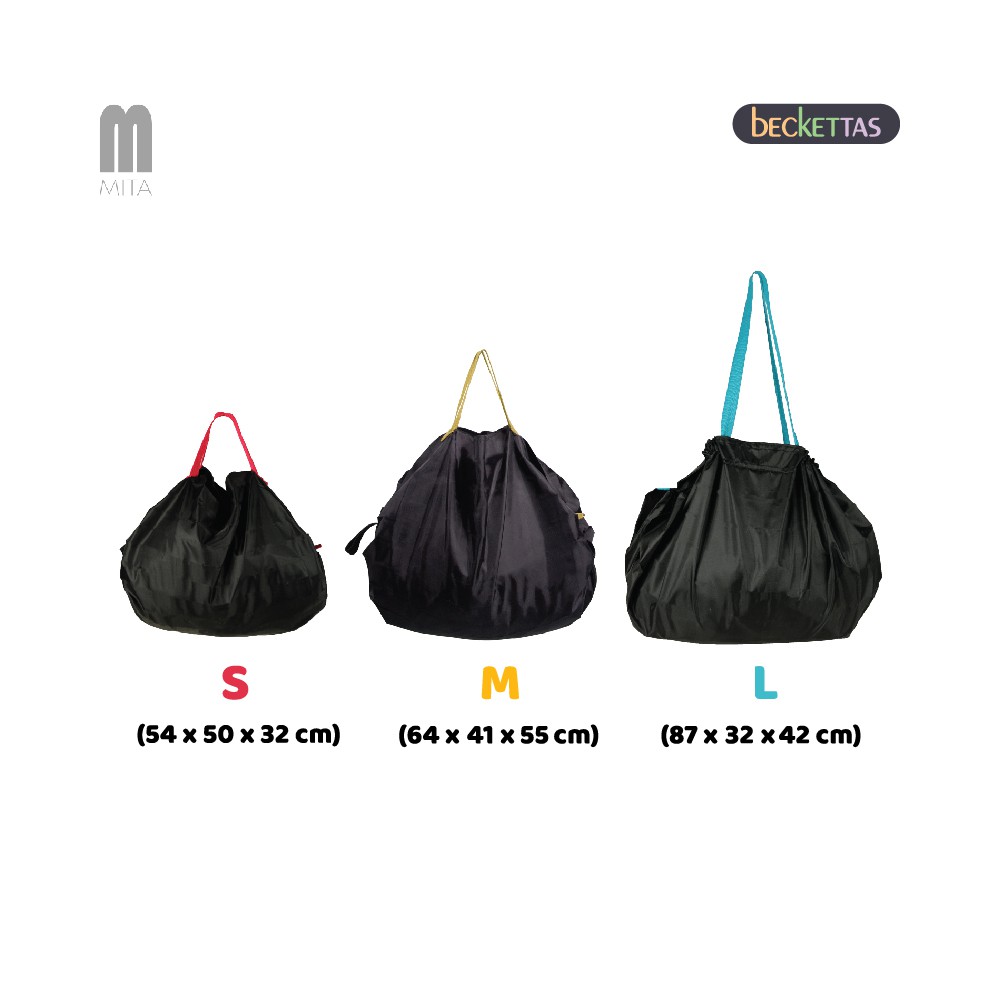 BECKETTAS Tas Kantong Belanja Supermarket Lipat Size S - L/ Eco Bag/ Shopping Bag