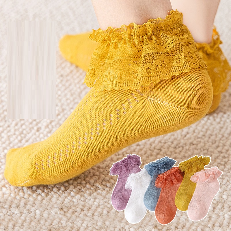 NEW Kaos kaki renda bayi dan anak motif polos warna warni