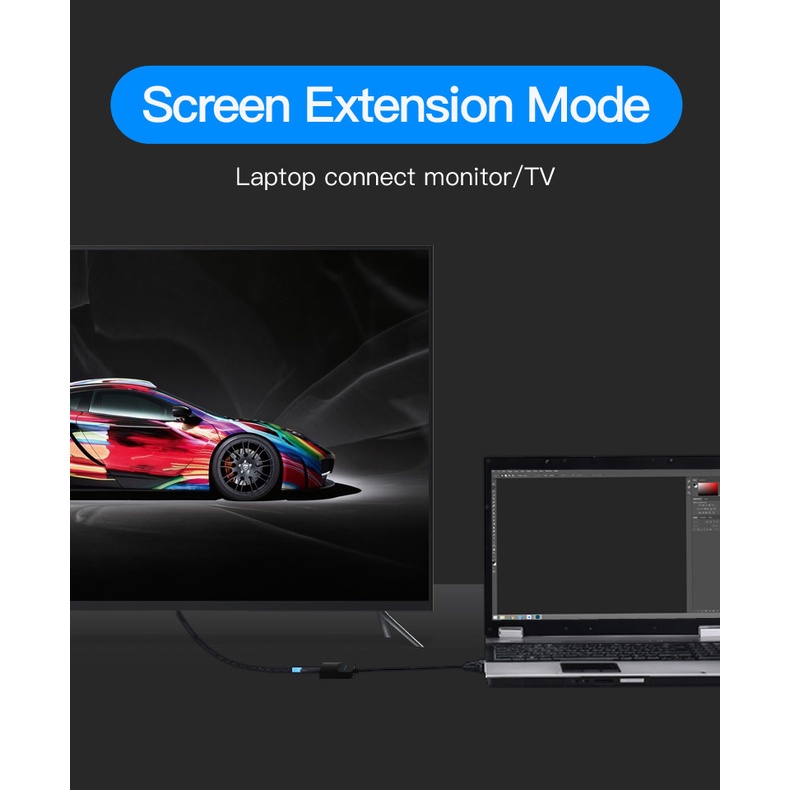 Vention VGA Male to HDMI Female Adapter Converter dengan Audio 1080P ACN