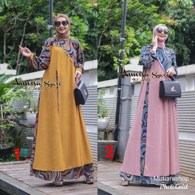 gamis Annisa Babydoll conbinasi ORI Annisa Syari by Asm