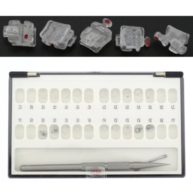Dental Unit Orthodontic Ceramic Self Ligating Bracket Kawat Gigi Seperti Damon Clear Kawat Gigi