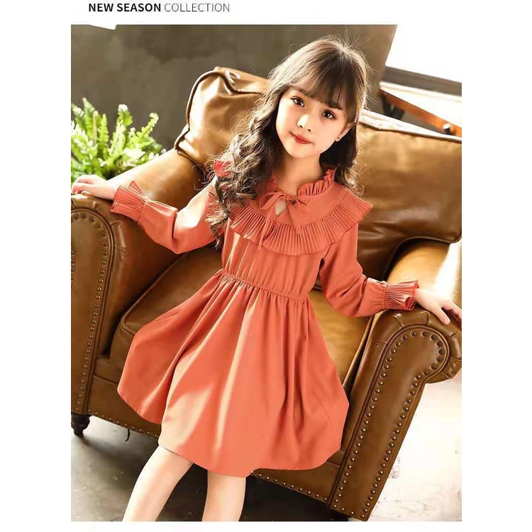 6-10 Tahun | Hei-Ran Dress Sabrina Korean Style Dress Lebaran Kualitas Import Dress Idul Fitri Anak Gaun Pesta Anak Baju Anak Perempuan Style Ramadhan Babycinnamon