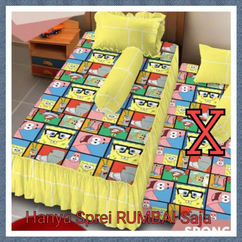 Sprei Kintakun D'luxe Rumbai SPONGEBOB PUZZLE  Extra Single 120x200 No.3 (Seprei Rumbai Saja)