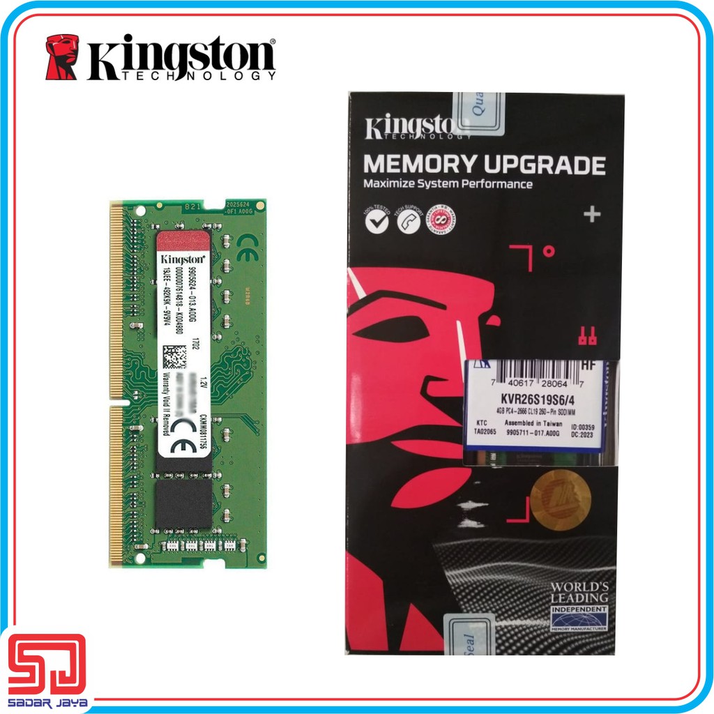 Kingston SoDimm DDR4 4GB 2666 MHZ Memory RAM laptop