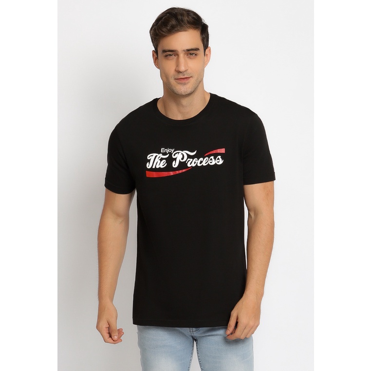 Kaos Pria Poshboy Original Enjoy The Process Tshirt print katun hitam