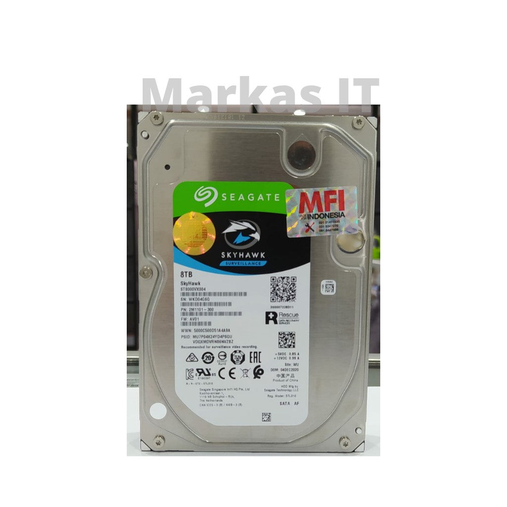 HDD Seagate Skyhawk MFI 8TB (Garansi 3 Tahun Tukar Baru)