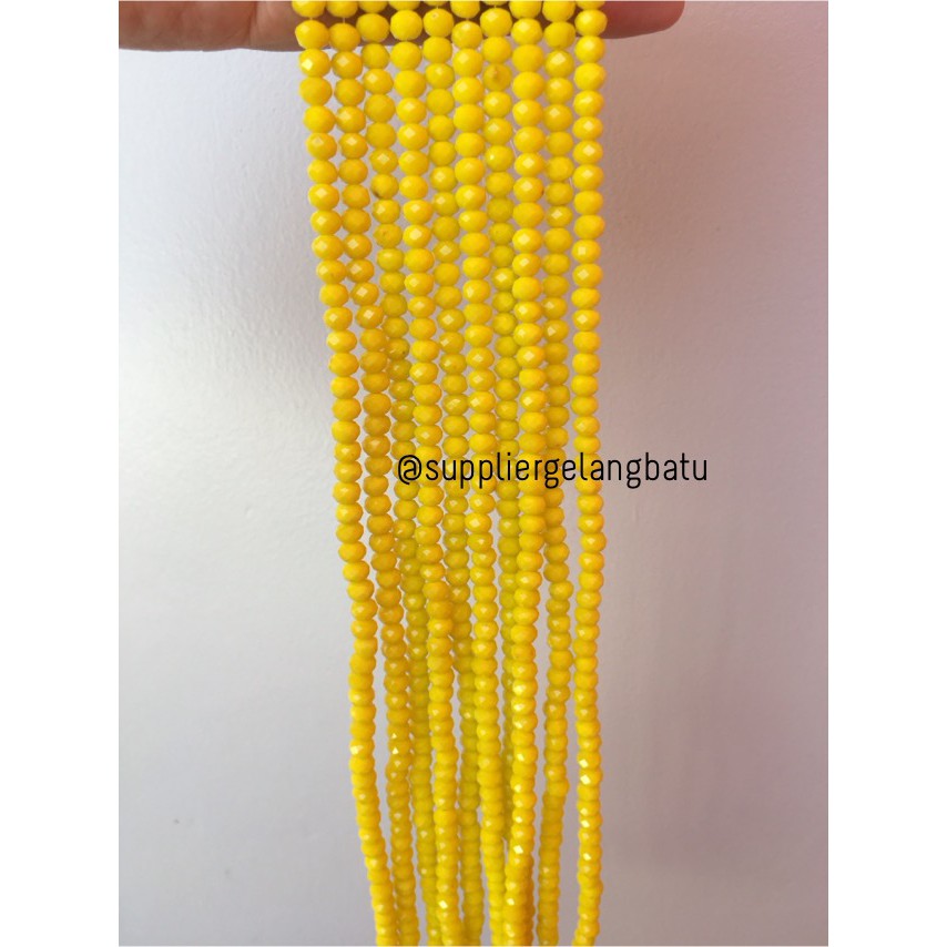 Crystal Ceko Doff 6mm KUNING bahan aksesoris bikin gelang kalung DIY fashion gelang kalung wanita