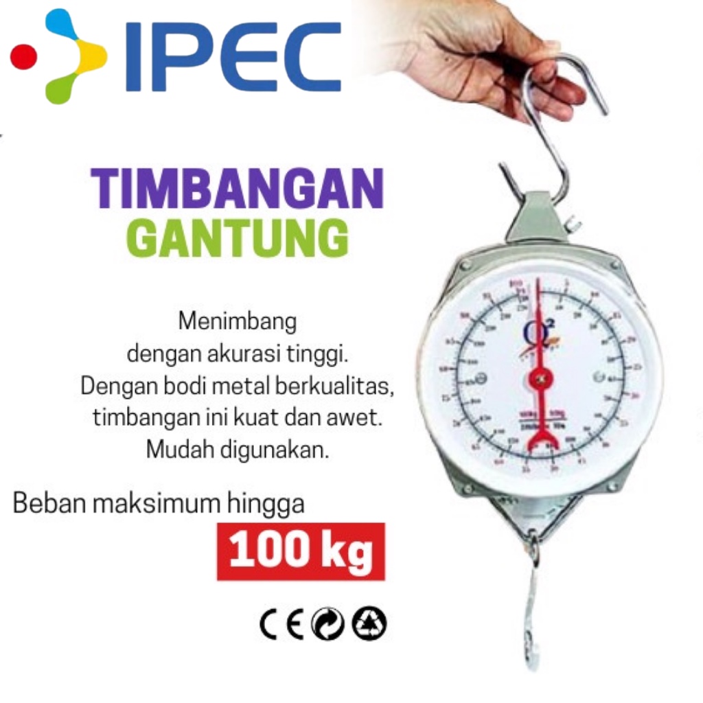 Timbangan Gantung Kapasitas 100kg Akurat 9100 Timbangan Analog 100 kg ORI