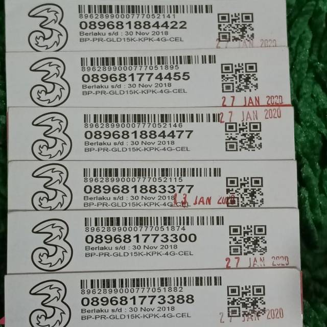 Perdana Tri nomor cantik seri akhiran AABB / AbAb