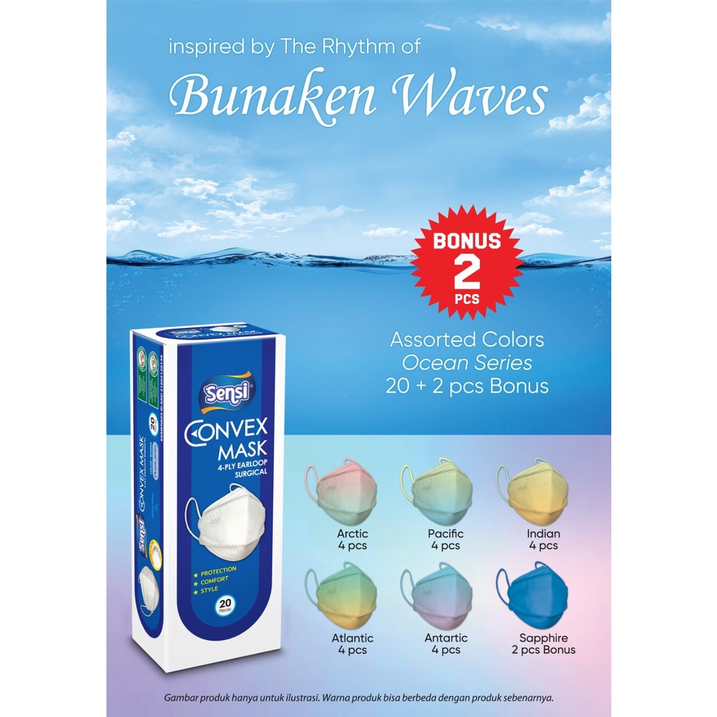 MASKER SENSI CONVEX 4PLY KF94 4D SENSI ORIGINAL KF 94 isi 20pc