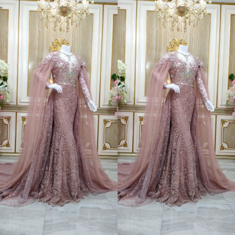 GAUN PENGANTIN MEWAH SLIM BEREKOR FULL PAYET MODERN //BAJU//KEBAYA