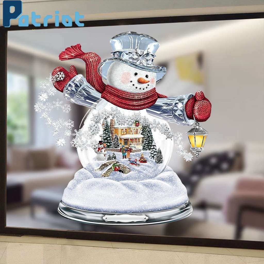 [ Christmas Waterproof snowman Wall Stickers Decoration For Home Christmas New Year Party ]