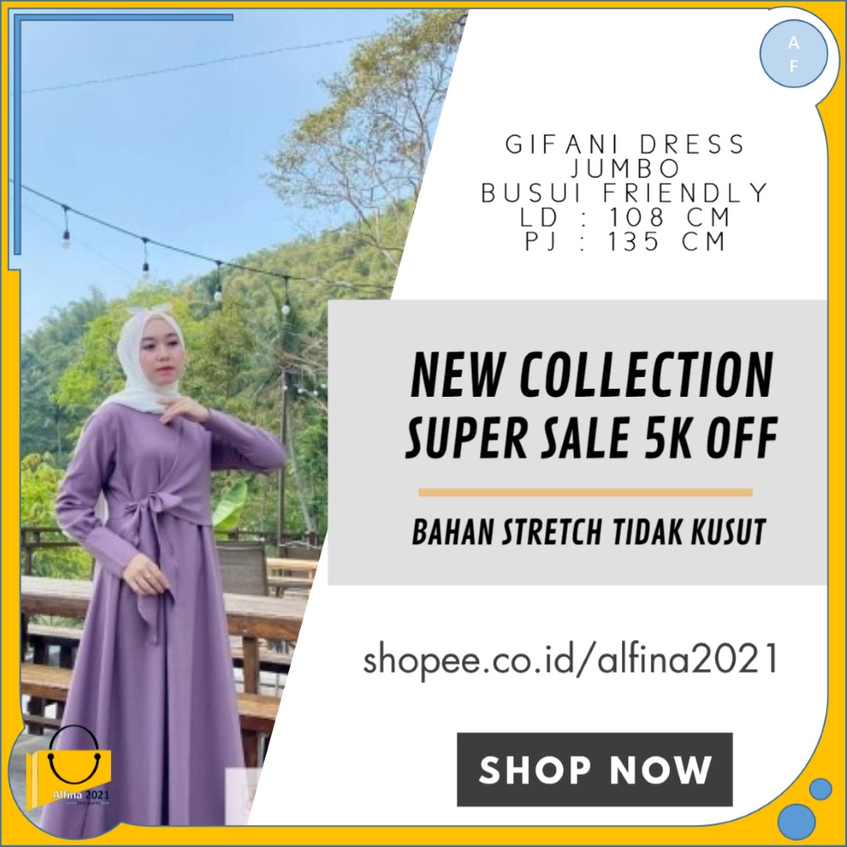 Baju Gamis Syari Wanita Terbaru Gifani Dress Jumbo Murah