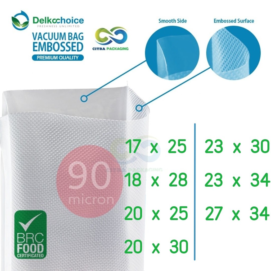 PLASTIK VAKUM VACUM VACUUM BAG EMBOSS EMBOSSED / DELKOCHOICE / SATUAN