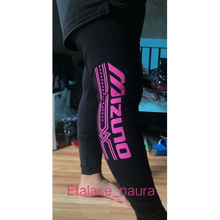 Celana Manset Mizuno Panjang Unisex / Celana Baselayer Pria Gym Fitness / Celana Olahraga Pria / Lejing Pria Mizuno / Celana Leging Wanita Sport