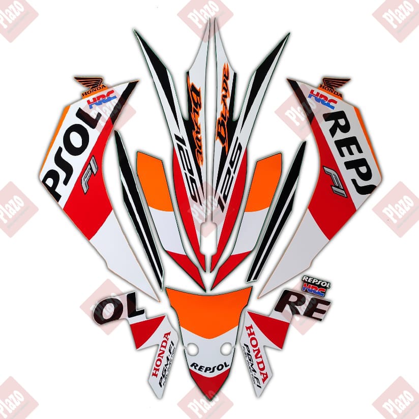 Striping body motor / stiker honda blade repsol fi 2014