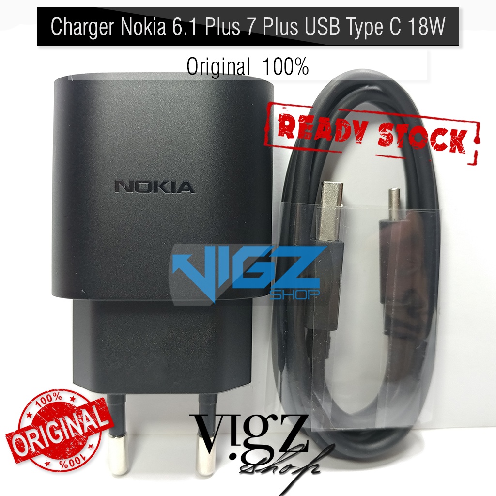 Charger Nokia 6.1 Plus 7 Plus USB Type C 18W Original 100%