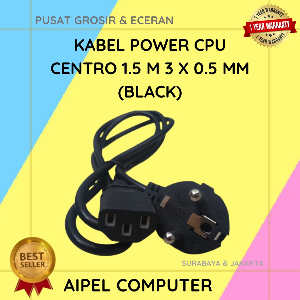 KPCLC15 | KABEL POWER CPU CENTRO 1.5 M 3 X 0.5 MM (BLACK)