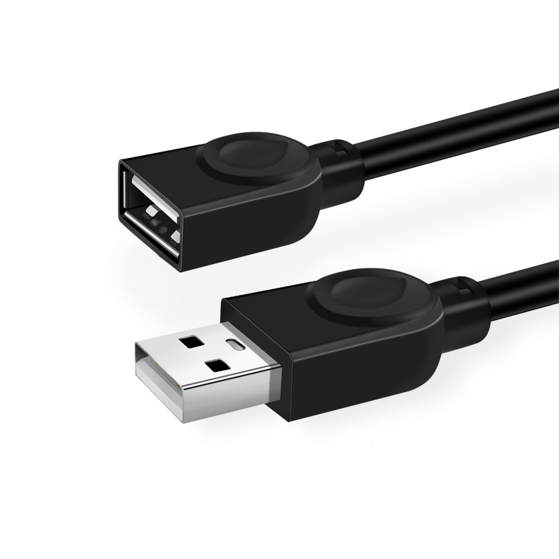 Kabel Data Extension Usb 2.0 Male Ke Female A / F Panjang 0.5-4.8m Warna Hitam Untuk Smartphone / Keyboard / Mouse