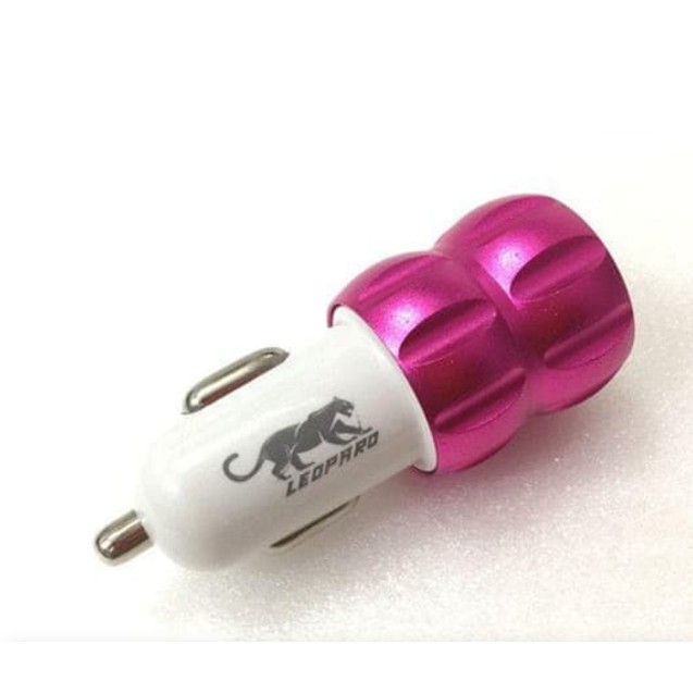 Batok Kepala Saver Leopard 082 Car Charger 2Port USB Charger Mobil