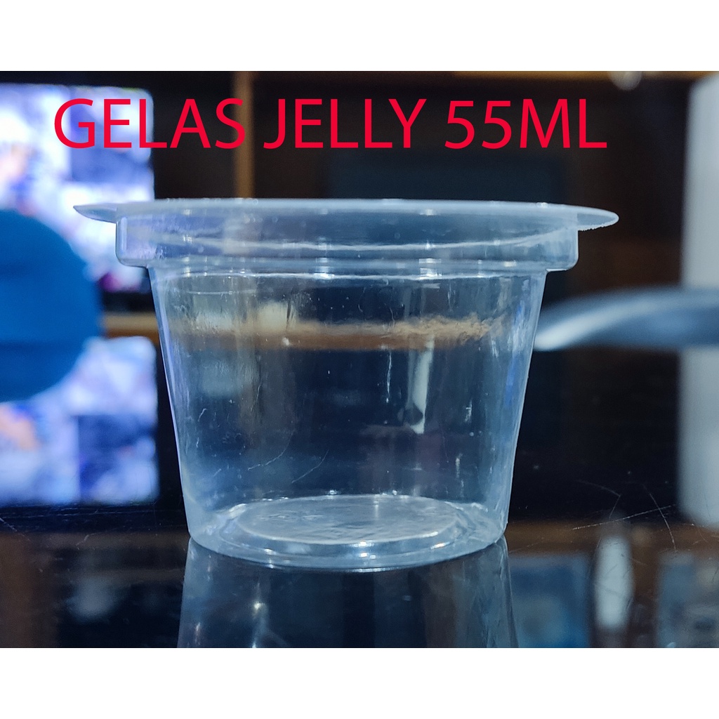 gelas jelly agar puding pudding eskrim isi 50pcs / gelas plastik ice cream puding 55ml + 65ml